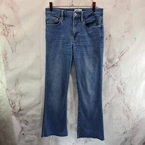 Frame Jeans Womens 27 Le Crop Mini Boot Randall High Rise Denim Organic Light